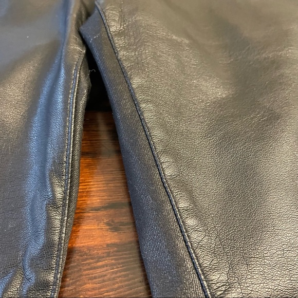 H&M black vegan leather and coated black pants, size 14. - Picture 8 of 10